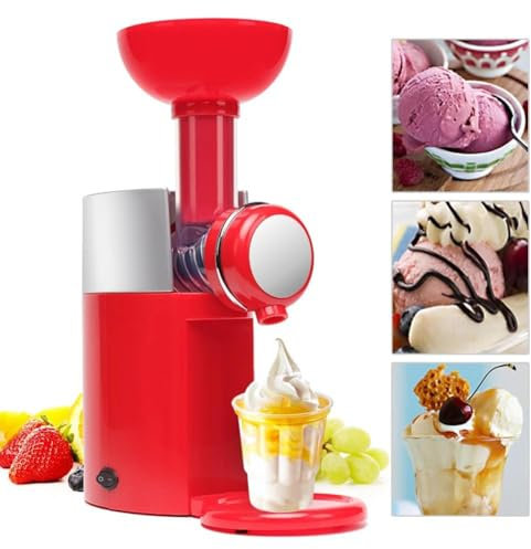 Frozen Dessert Maker, Diy Homemade Ice Cream Machine, Home Soft Ice Cream Maker, 500ml Frozen Yogurt Sorbet Maker, Soft Serve Frozen Yogurt, Fruit Sorbet Marshmallow Machine, Simple Operation red
