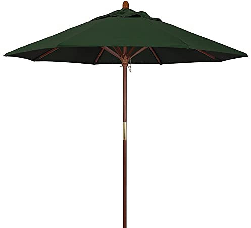 DLAZUM Sombrilla de jardín para Exteriores, Piscina, Patio, mástil de Madera de 8 Varillas, 2,1 m/6,8 pies, Redonda, pequeña, Tela de poliéster UV50+.