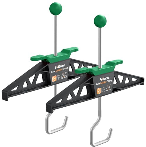 Fvttaow Ladder Clamps, Ladder Roof Rack Clamps 2 Pack, Ladder Clamp Built in Lock Ladder Bracket for Roof Rack Ladder Clamp,Green