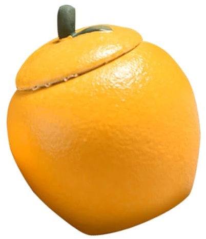 JECOMPRIS Orange Shaped Ceramic Tea Canister Airtight Storage Jar for Dried Fruit and Tea Kitchen Decor Gift