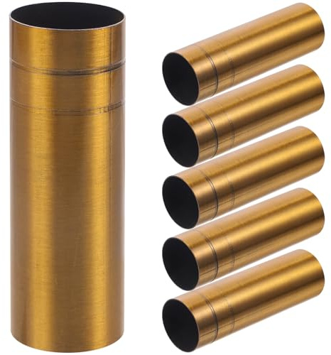 Cache-douilles pour Lustre en Métal Doré, Lot de 6 | Installation Facile, Accessoire de Remplacement, Style Rétro Simple, Compatible Plupart des Lustres