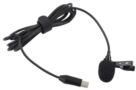 Hoppipola Lavalier Microphone for Insta360 X4/X3/X2 USB-C External Recording Mic with 1.5m Cable High-Fidelity Condenser Omnidirectional Black for X3/X2