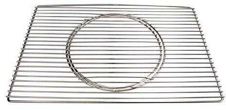AKTIONA Edelstahl Grillrost 58 x 38 cm Expert + Griffe + Ø 29 cm runden Grillrost für Weber E-210 bis 2012 passend für Weber Spirit E 210 bis 2012 / Regler seitlich !