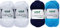 SB Pack Gründl Cotton Fun Häkelset für Topflappen Inhalt 4x50g Material 100% Baumwolle incl. Gratis Häkelanleitung und Häkelnadel (Norweger Marine Hellblau)