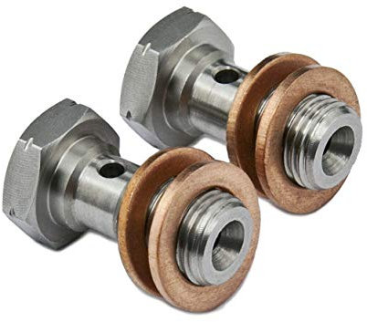 PrecisionGeek – Hohlschraube M10 x 1,25 mm ×18 mm aus Edelstahl für Bremssattel & Hauptzylinder – 2er Set –