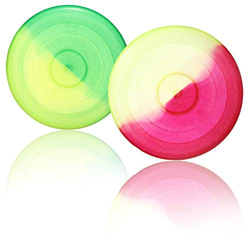 com-four® 2X Frisbee für Kinder und Erwachsene - Wurfscheibe für Hunde - Frisbeescheibe 27 cm - Flugscheibe in bunten Farben [Auswahl variiert] (2 Stück - Wurfscheibe)
