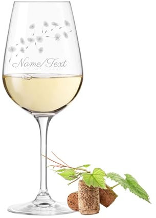 KS Laserdesign Leonardo Weinglas mit Gravur Pusteblumen - personalisierte Geschenke Frauen, Männer, Freundin, Geburtstagsgeschenke, Weihnachten, Geburtstag, für Lillet, Aperol, Rot- & Weißwein