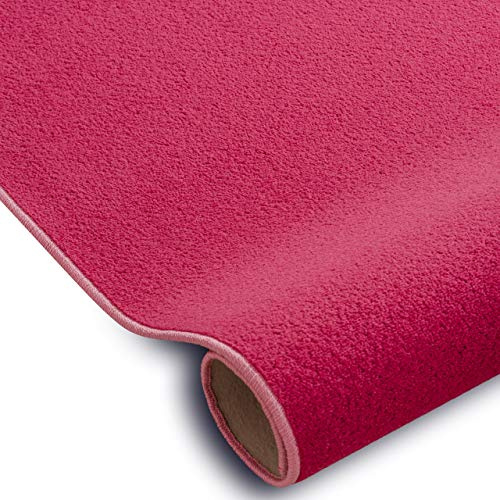 rugsx Einfarbiger Teppich Eton für Zimmer, Wohnzimmer, Schlafzimmer, Teppichboden Auslegware, Rosa, Verschiedene Größen, 100x200 cm