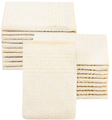 ZOLLNER Set de 20 Gants de Toilette, 16x22 cm, Coton mélangé, 340g/m², Jaune