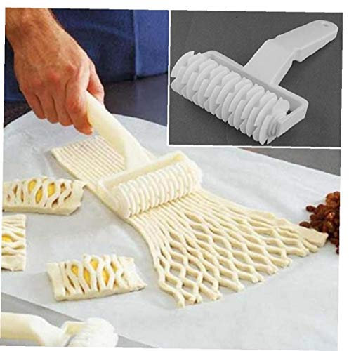 BYFRI Backen-Werkzeuge Pie Pizza Biscuits Cutter Pastry Lattice Plastic Roller Cutter Craft Küchenzubehör (groß)