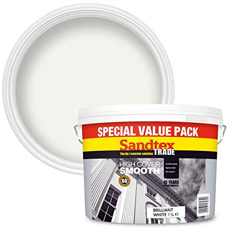 Sandtex Trade Exterior Brilliant White 7.5L High Cover Smooth Paint