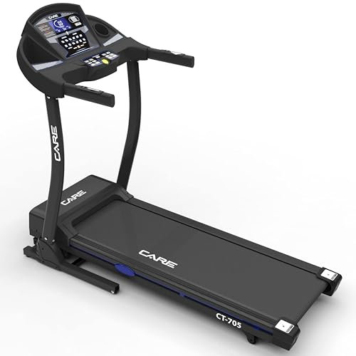 Care Fitness – Laufband, neigbar und faltbar, motorisiert CT-705 – Geschwindigkeit bis 16 km/h – Walking, Fußball und Running – 18 Trainingsprogramme – Neigung motorisiert auf 15 Ebenen