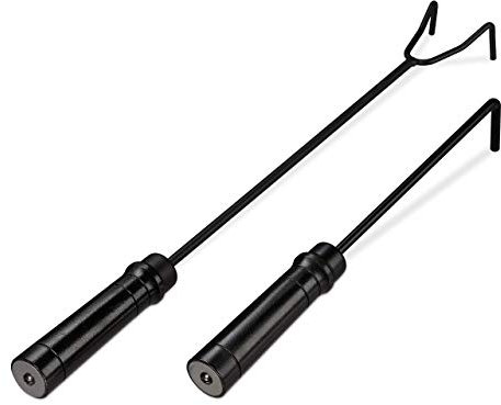 Relaxdays Pack de 2 Atizadores, Utensilios para Chimenea, Horno y Barbacoa, Varillas para Avivar Fuego, Acero, Negro, 51 cm