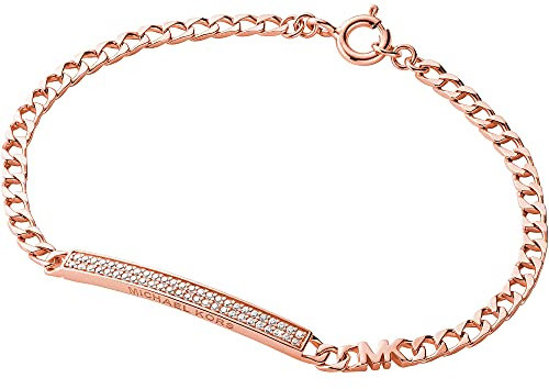 Michael Kors Bracciale da Donna Collezione MK Statement Link. Gioiello Realizzato in Argento 925 di Colore Oro Rosa con Finitura Lucida. Lunghezza: 18 cm. La referenza è mkc1379an791