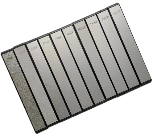Diamant-Messer-Schleifstein-Set, 80#200#400#500#600#800#1000#1500#2000#3000 Körnung, Diamant-Schleifsteine mit rutschfester Unterseite für Ruixin-Spitzer, Messer Spitzer für Küche Outdoor