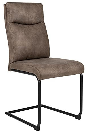 Riess Ambiente Moderner Freischwinger Stuhl Comfort antik Taupe mit Komfortgriff Esszimmerstuhl Küchenstuhl Besucherstuhl