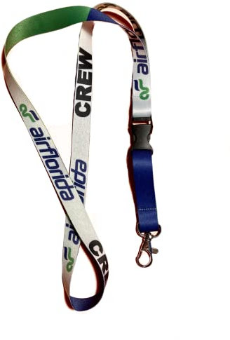 Generisch Air Florida Flightcrew Schlüsselanhänger, Schlüsselband, Lanyard, Geschenk für Piloten & Flugbegleiter, Blau, Grün, Weiß, 54