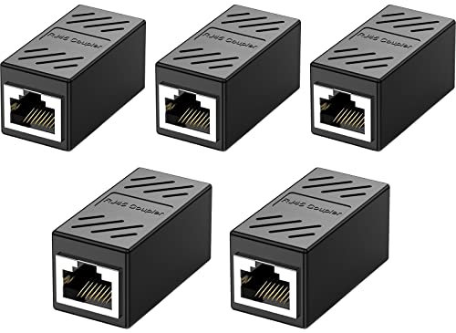 5 Stück RJ45 Kupplung Netzwerkkabel Verbinder Ethernet Kabel Adapter RJ45 Buchse auf Buchse Ethernet Kabel Verbinder Kupplung Patchkabel