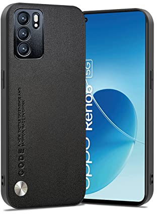 Puxssul Cover per Oppo Reno 6 5G, Custodia in Pelle Sintetica TPU, Anti-Shock Anti-Graffio Anti-Scivolo Ultra Leggera Cover per Oppo Reno 6 5G, per Uomini Donne (Nero)