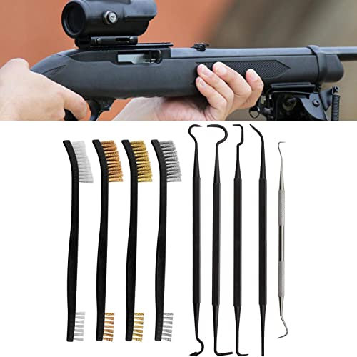 Stronrive Herramientas Limpieza Rifle, Juego Limpiador Rifle, 4 cepillos Limpieza Rifle Doble Punta, Pico Limpieza Rifle para Limpieza Rifle Pistola