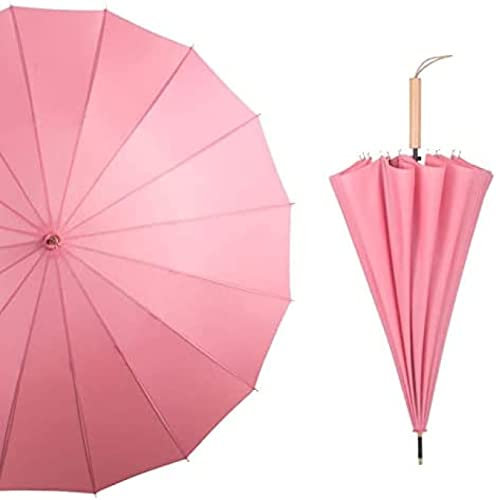 Winddichter Regenschirm, Windabweisend, Große Golfschirme Für Erwachsene, Männer, Frauen, Klassischer Holzgriff, Schnell Trocknend, Stark, 16 Rippen, Reisen, 105 Cm, Sonnenschutz, UV-Schutz, Doppe