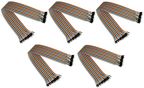 kabelmeister - Jumper Wire/Drahtbrücken-Kabel - Stecker an Stecker (Male to Male) - 5er-SPAR-Set - 40cm - 40-Pin trennbare Adern für Arduino, Raspberry Pi, Banana Pi, Breadboad, Steckboard etc.