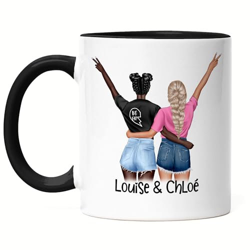 Kiddle-Design Meilleure amie Mug Noir Personnalisé Cadeau pour les amies BFF Sœur Mère à personnaliser Personne préférée Best Friend