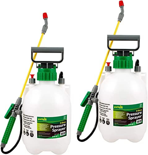 GardMax 2 x 3 Litre Pump Action Pressure Sprayer With Pressure Release Valve, Home Garden Knapsack Sprayer Ideal With Pesticides, Insecticides, Fungicides - Next Day Delivery