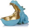 Hippo Figurine Candy Dish & Key Bowl - Unique Resin Hippopotamus Statue for Office Desk & Entry Table Decor - Multifunctional Sundries Container, Jewelry Stand, and Wallet Holder - Cute Hippo Gifts