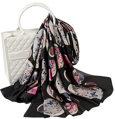 FAIRYGATE Oversized Scarves Shawls and Wraps for Women Silk Scarf Long Lightweight Sunscreen Ladies Scarfs 82016