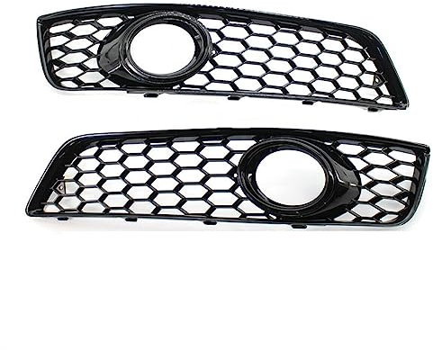 Gjsgjy Für A&UDI A3 8P 2009 2010 2011 2012 Auto Nebel Licht Löcher Galvanik Ring Waben Nebel Licht Auto Zubehör Auto-Nebelscheinwerferabdeckung (Color : Nero)