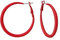 Soul-Cats 1 Paar schöne Creolen Ohrringe Ohrstecker Hoops Ø 50 mm 80er Style, Farbe: rot