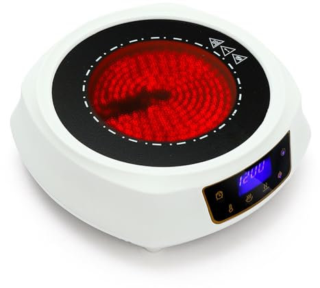 RIDAEX Electric Ceramic Stove Tea Stove Tea Maker Mute Iron Pot Boiling Water Tea Electric Heating Glass Household Teapot Touch,White