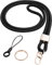 Vicloon Schlüsselband Lang, Nylon Lanyards mit karabiner, Schlüsselbänder Umhängebänder mit Drehbarem Metallclip Abnehmbare Neck Lanyard Langes Handgelenk Paracord(Schwarz)