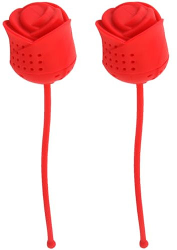 BESTonZON 2st Rose Teesieb Loser Tee Steiler Rose Aus Silikon Tierisches Tee-ei Gummiente Tee-ei Nessie Tee-eier Teesieb Aus Silikon Tee-ei-filter Lebensmittelqualität Teebeutel Kieselgel