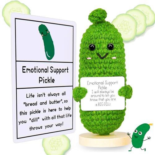 Johiux Mini Pocket Hug Positive Saure Gurken,Geschenke Freund,Lustig Geschenk Freundin ,Motivationsgeschenke,Kleiner Glücksbringer Beste Freundin,Kleine Umarmung Pocket Hug Gurken Glücksbringer