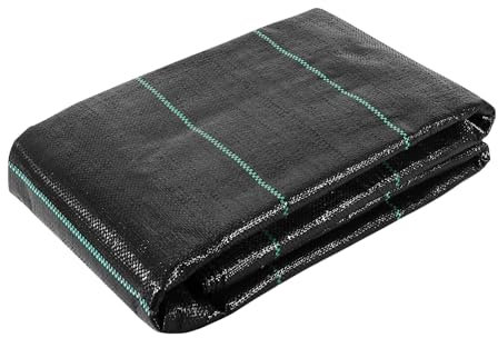 Gro Garden Weed Control Membrane, Heavy Duty Black 100gsm Commercial Grade Ground Cover Fabric, UV Stabilised Weed Barrier, 2m Wide x 10m