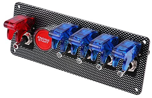 Panel de Interruptores 6 en 1, Botón de Arranque del Motor, Kit de Control de Encendido de Coche de Carreras, 12V, para Coches de Carreras Universales