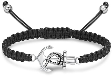 AIWENXI Urn Bracelet Fish Hook Cremation Jewellery for Ashes Anchor Ash Bracelet for Men Women Keepsake Pendant Memorial Jewellery Gifts
