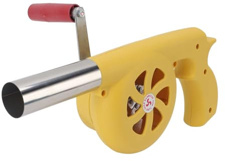 Fockety BBQ-Ventilator-Luftgebläse, Tragbarer Handkurbel-BBQ-Ventilator, Erhöht die Feuerkraft, Schnelles Luftgebläse für Outdoor-Camping und Grillen, Grill-Holzkohlegrills, Herdzubehör