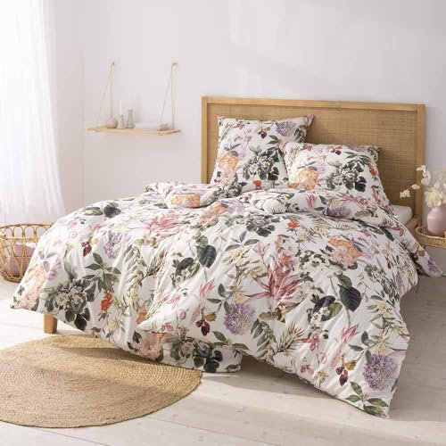 ESTELLA Bettwäsche Fiore Multicolor Mako Batist (1 x 80x80 + 1 x 155x220 cm)