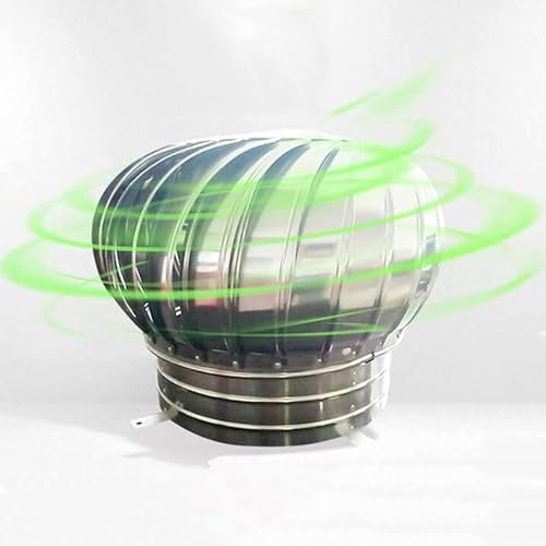 ZYXQQJ Comignolo Girevole per Camini in Acciaio Inox Cappello Eolico per Camini Rotazione Non Alimentata, Resistente alla Pioggia (Color : Stainless Steel, Size : 600mm/24in)