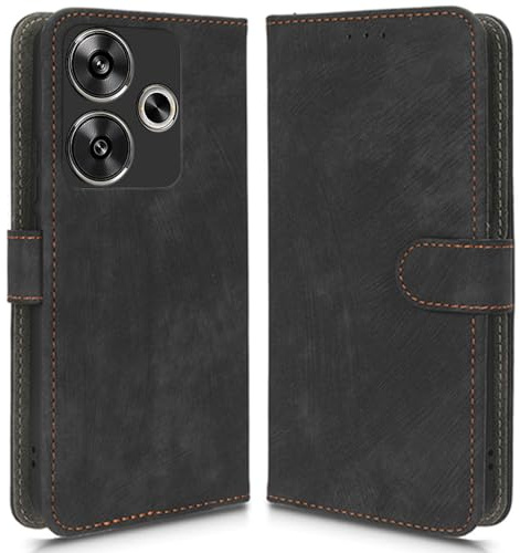 Hülle Kompatibel mit Xiaomi Poco F6 5G, RFID-Blockierung, Magnetisches Flip-Leder, Stoßfeste Schutzabdeckung mit Kartenfächern und Ständer