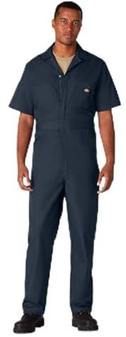 Dickies Mens Short Sleeve Coveralls, Dark Navy, Large