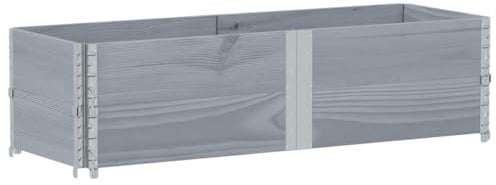 vidaXL Paletten-Aufsatzrahmen 2 STK. Grau 150x50 cm Massivholz Kiefer