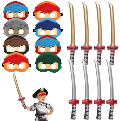 YANAYANA Ninjag Party Mitgebsel Kindergeburtstag, 16 Stück Ninjag Geburtstagsdeko,Kindergeburtstag Mitgebsel,Ninjag Geburtstag Party Anime Deko Spielzeug Zubehör für Jungen Ninjag Warrior Themed Party