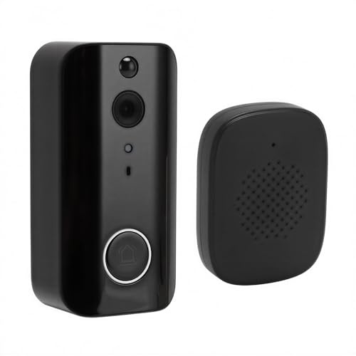 Jectse 1080P Doorbell Camera, 2.4G 5G Wi Fi Video Doorbell with Two Way Audio, PIR Motion Detection, Night Vision, Instant Alerts, 4000mAh Visual Security Doorbell with Chime