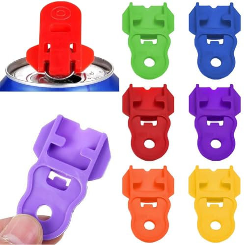 6 Pack Manual Easy Can Opener,Colorful Soda Beer Can Openers,Soda Beer Can Opener & Beverage Can Cover Protector,Can Opener Tool,Plastic Can Openers for Coke,Beer,Soda,Drink Aluminum Beverage