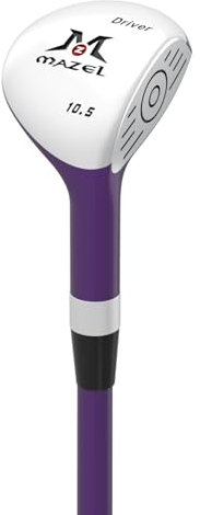 MAZEL Mini driver da golf Swing Trainer mazza da golf 10,5 gradi albero in grafite, 114 pollici, aiuto per l'allenamento dei conducenti di golf, mini driver per uomini mancini/destrorsi (viola, 10,5