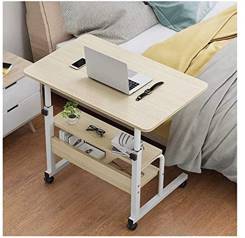 EPOTRDCV Nachttisch, C-förmiger Sockel, Laptop-Schreibtisch, Home-Office, Lazy Nachttisch, Deluxe-Laptop-Computer, mobiler Wagen, Überbetttisch mit Rollen/Tisch/Ständer, mobiler